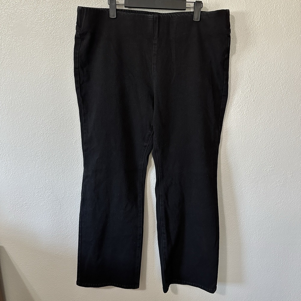 Soft Surroundings Pull On Jeans Faded Black Size‎ XLPetite Straight Bootcut